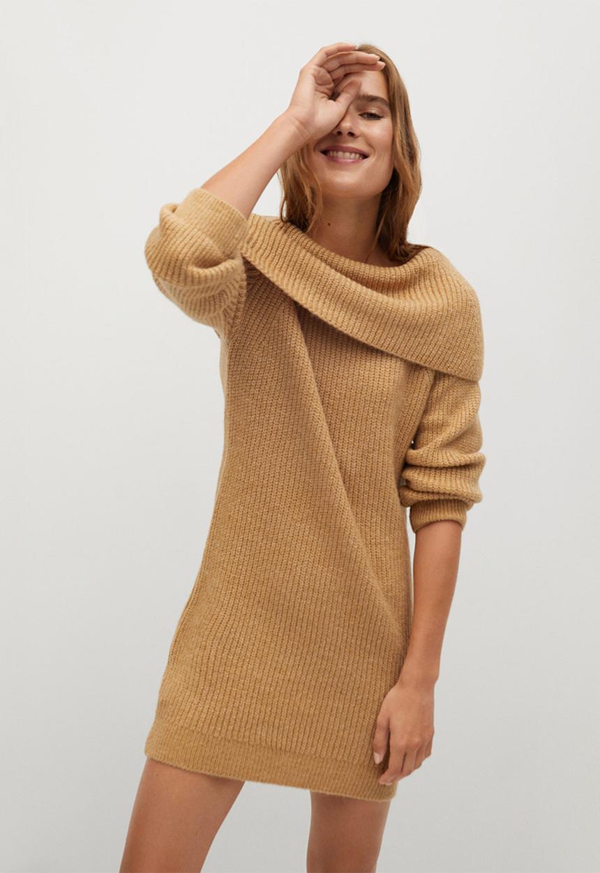 MANGO - Dress faldo - brown