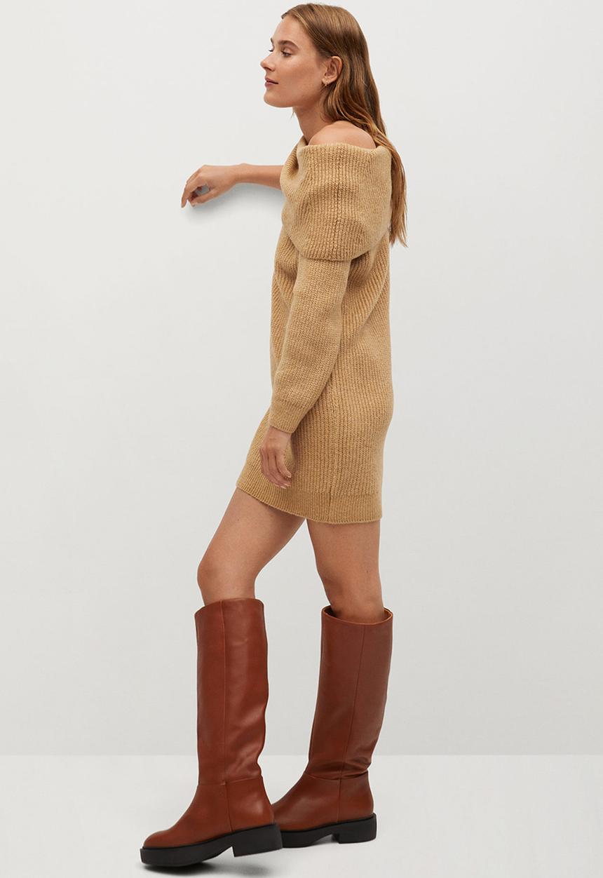 MANGO - Dress faldo - brown