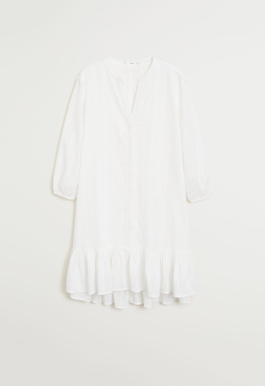 MANGO - Dress lacrosse - white
