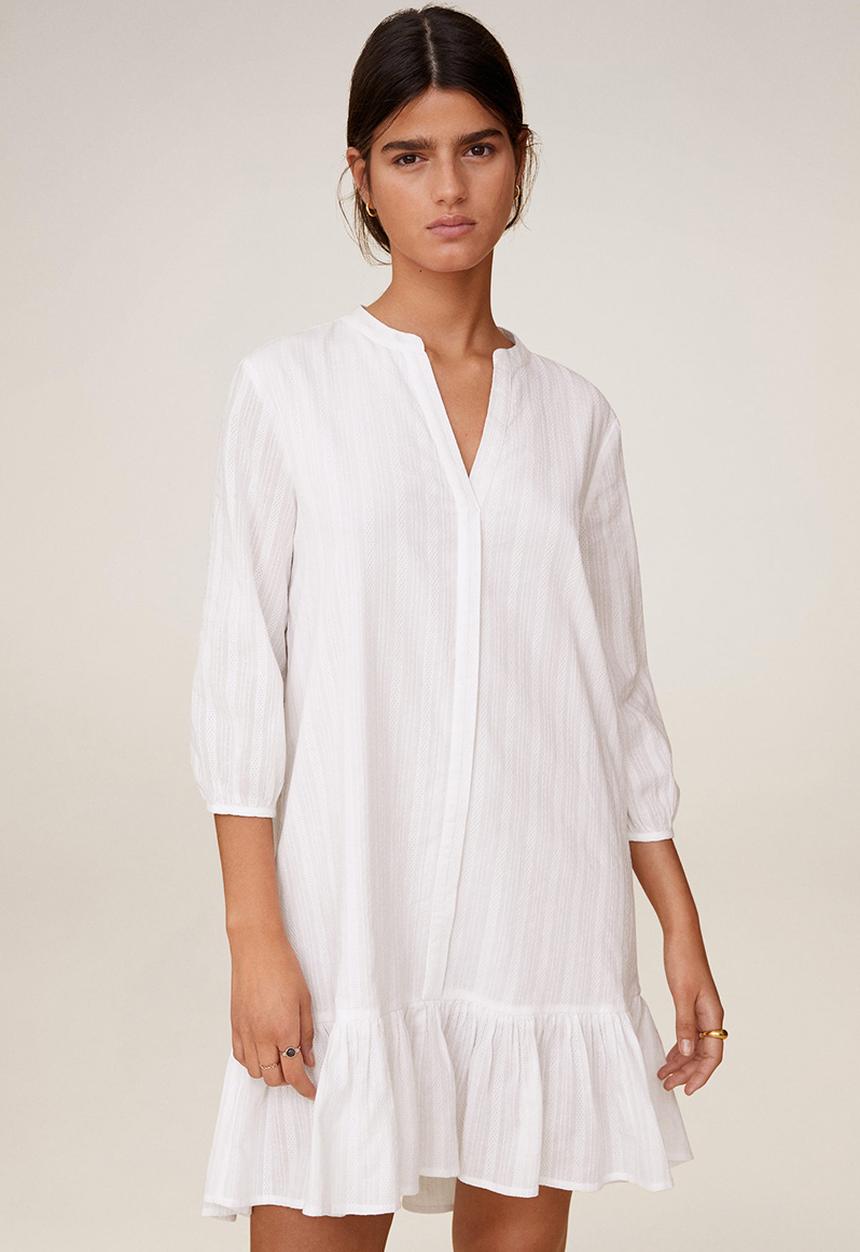MANGO - Dress lacrosse - white