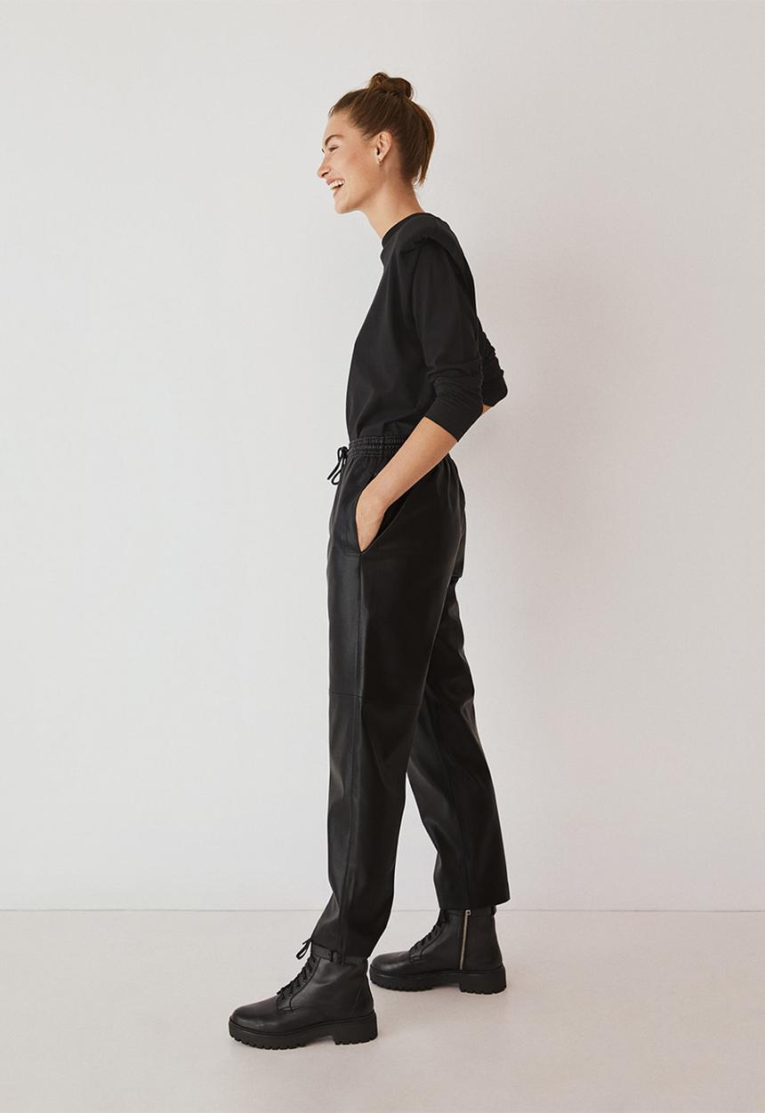 MANGO - Trousers apple - black