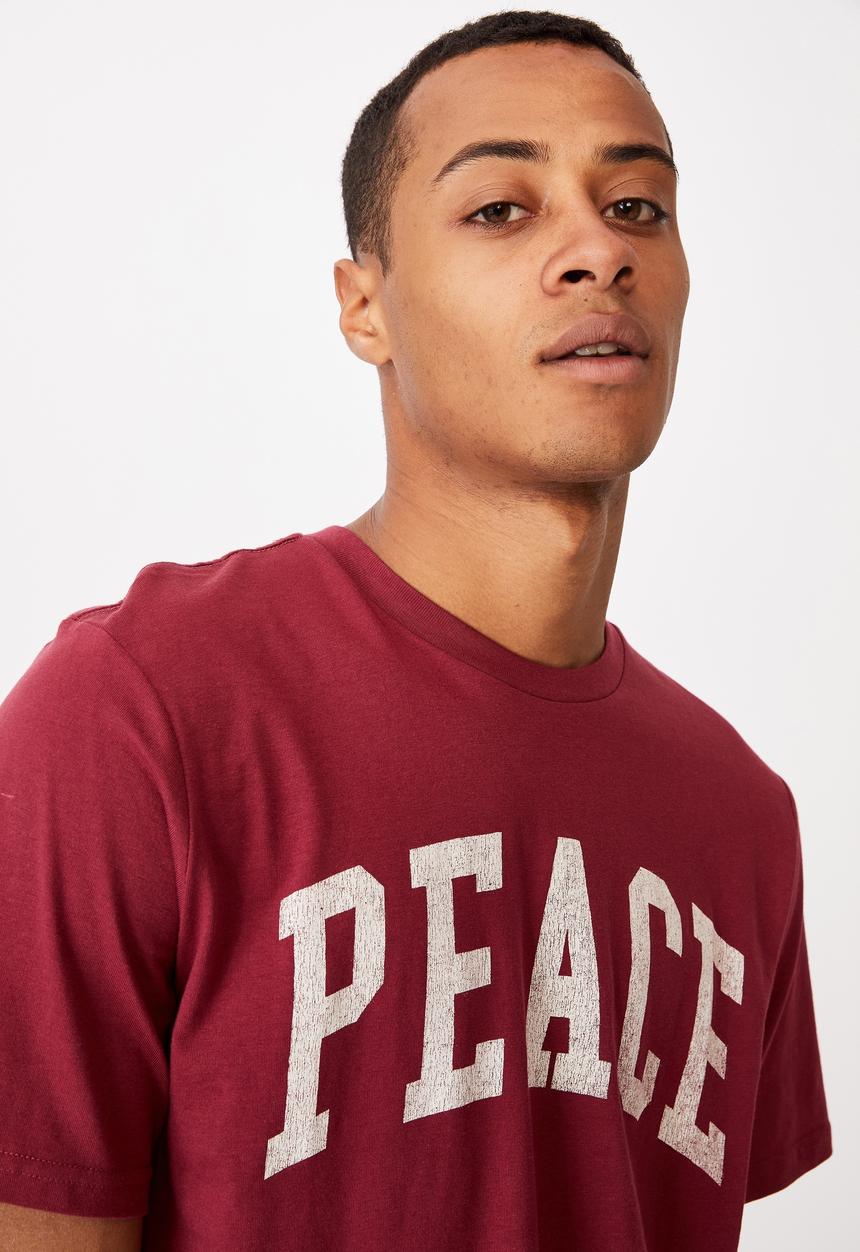 Cotton On - Tbar text T-shirt - rosewood