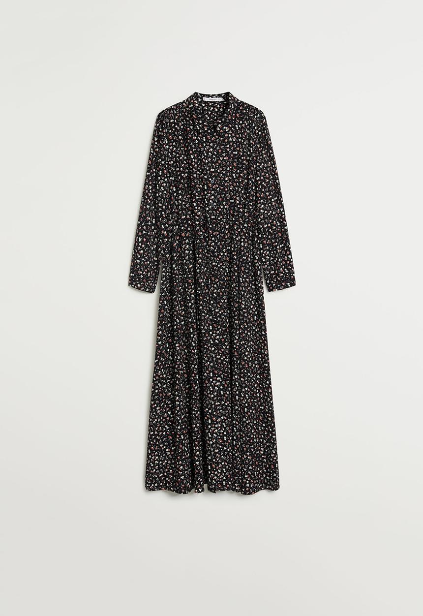 MANGO - Dress orange - black