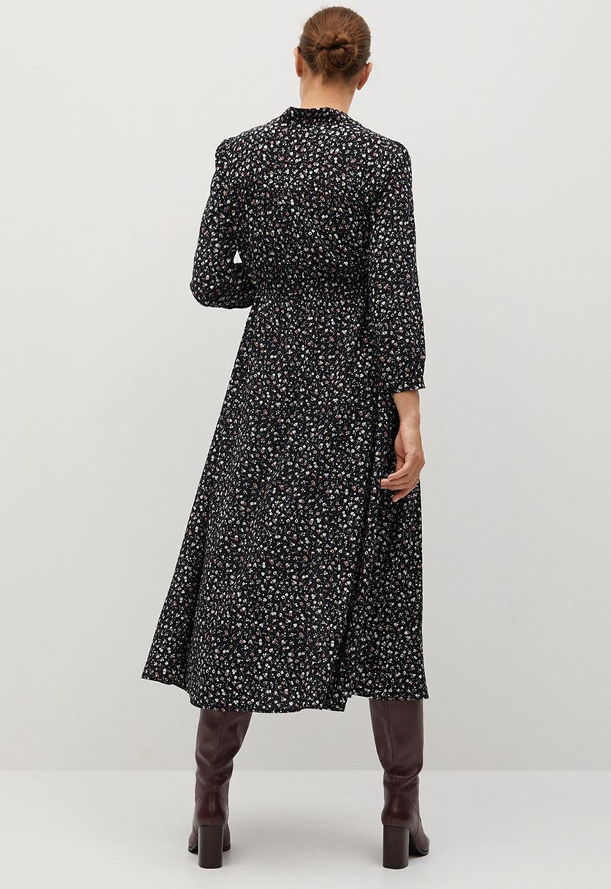 MANGO - Dress orange - black