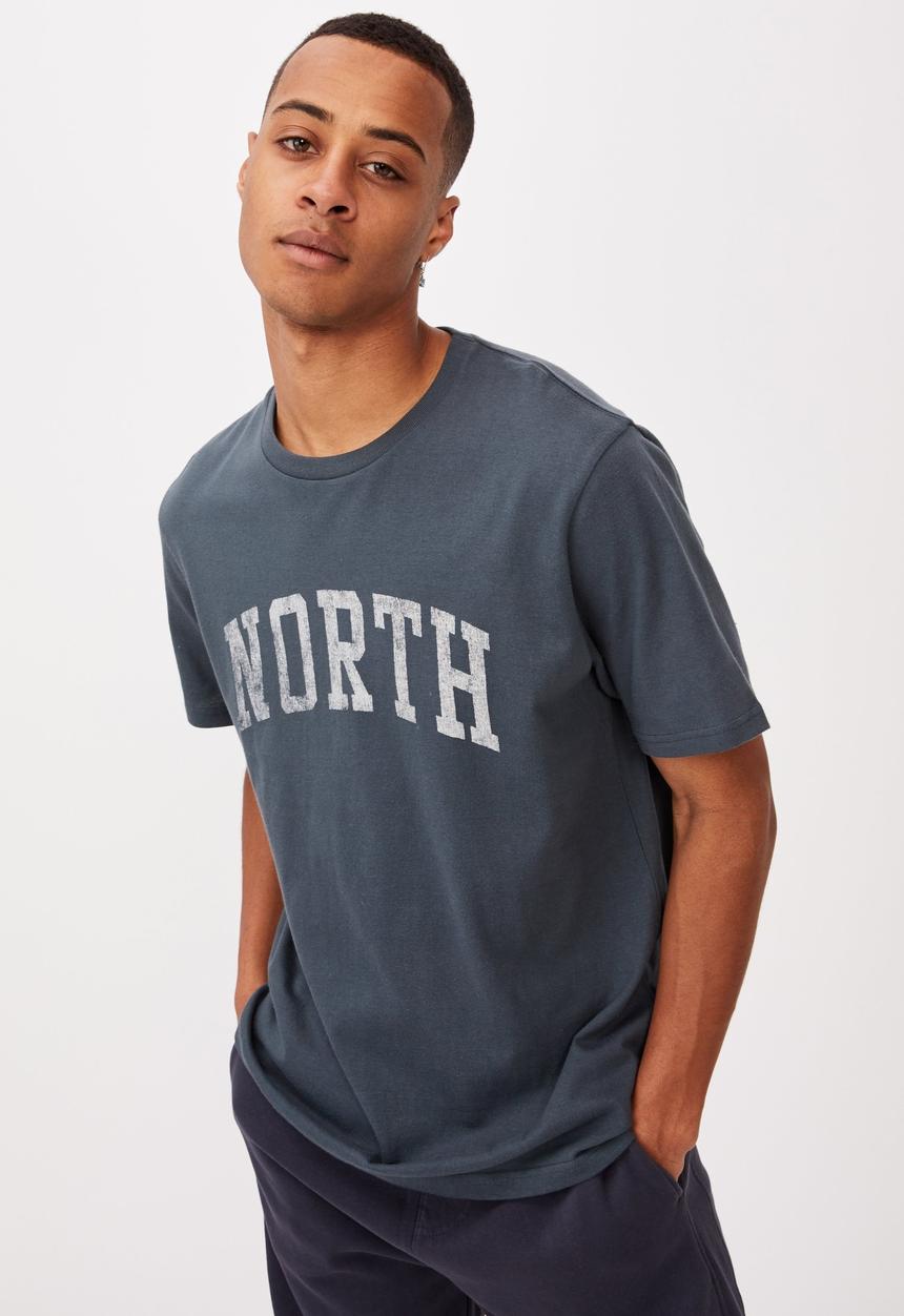 Cotton On - Tbar text T-shirt - ocean teal