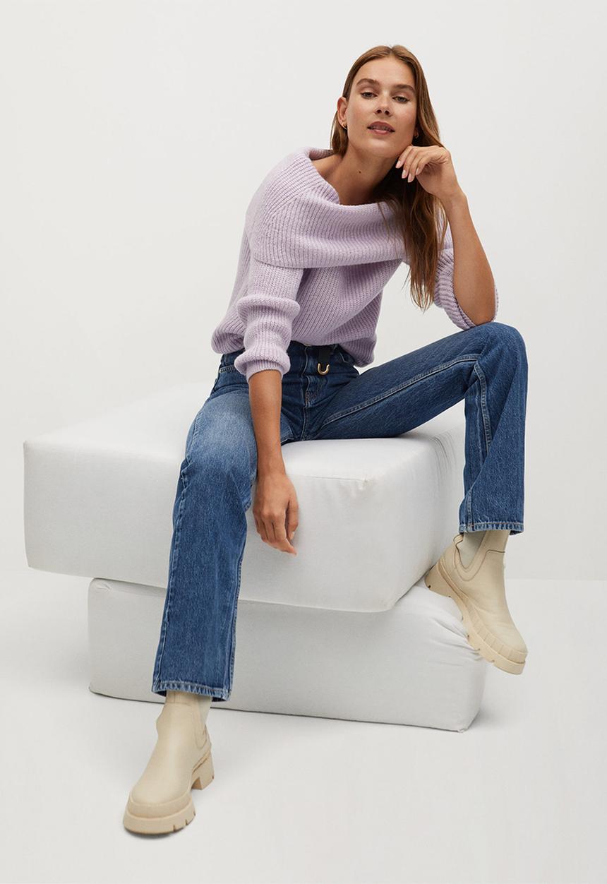MANGO - Sweater faldo - purple