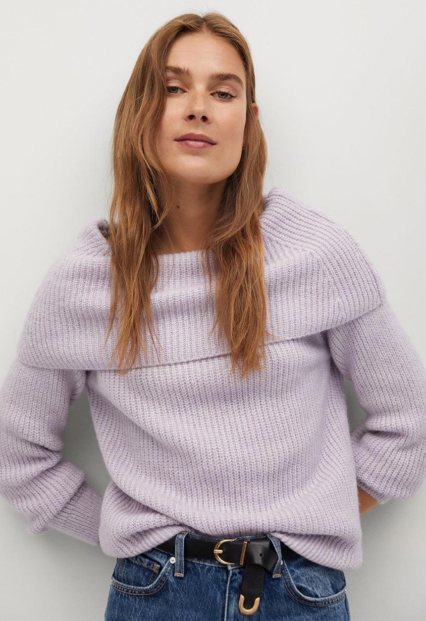 MANGO - Sweater faldo - purple