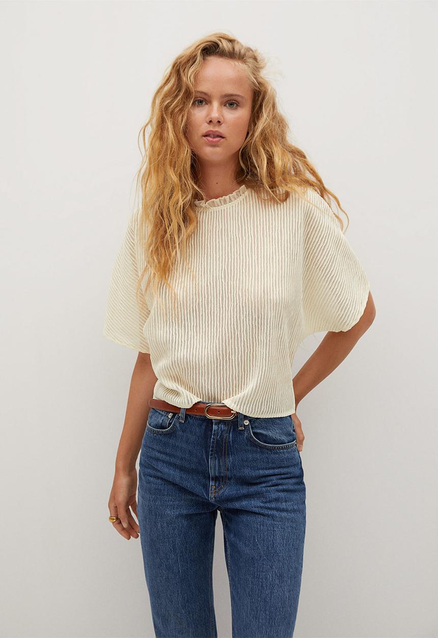MANGO - T-shirt kalista - neutral