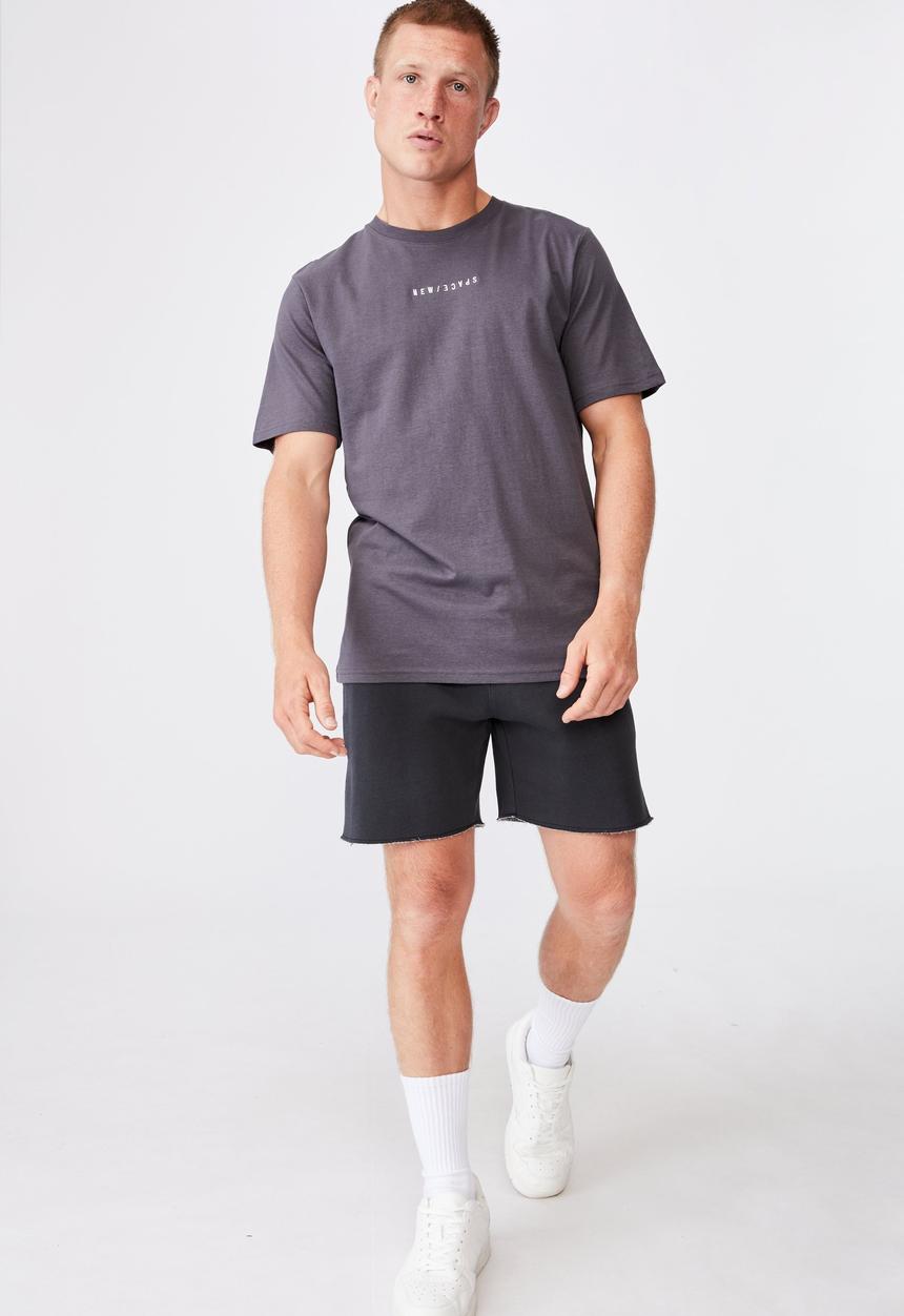Cotton On - Tbar text T-shirt - late night blue