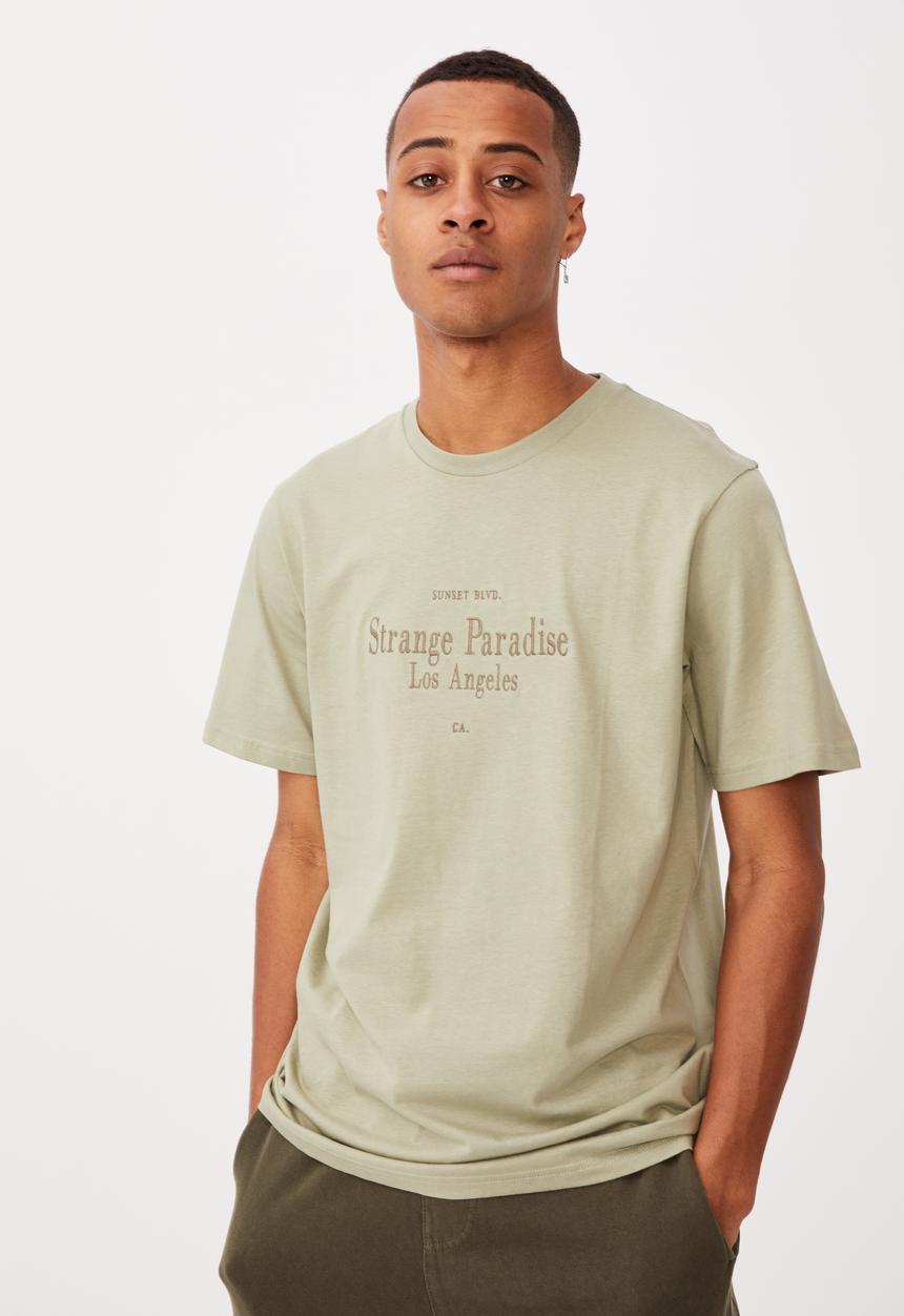 Cotton On - Tbar text T-shirt - sage