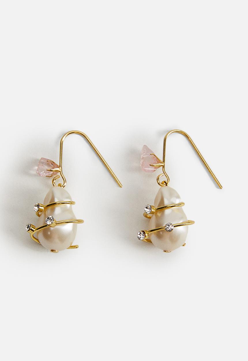 MANGO - Earrings poppy - gold