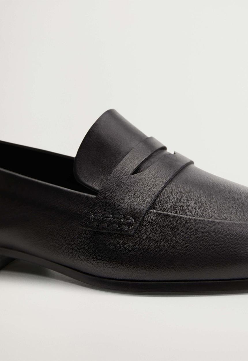 MANGO - Ramo leather loafer - black