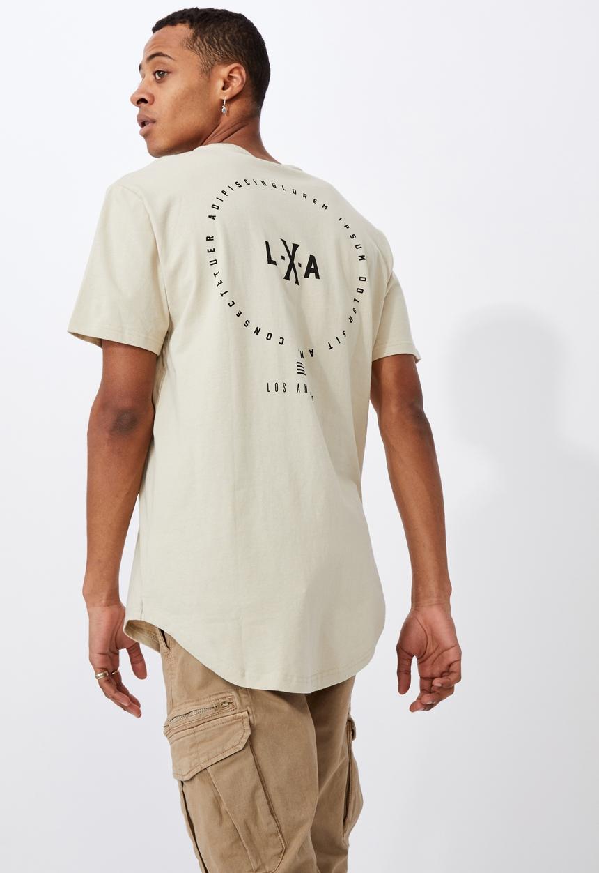 Cotton On - Longline scoop hem tee - pale sand lxae