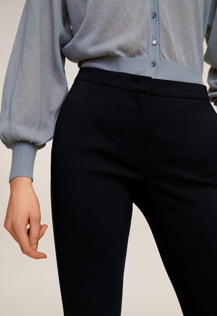 MANGO - Trousers cola - navy