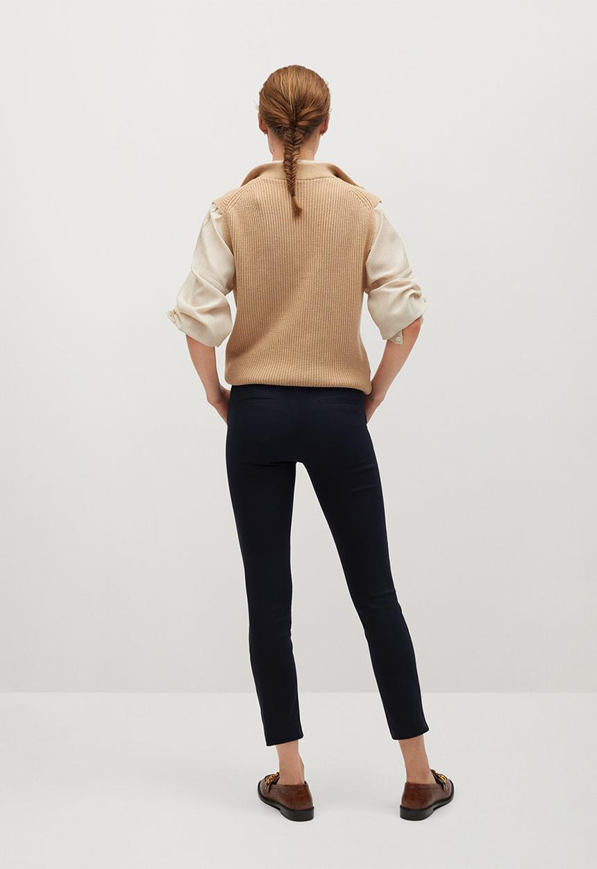 MANGO - Trousers cola - navy