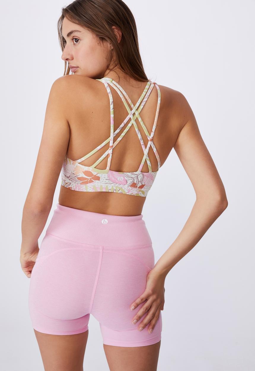 Cotton On - Strappy sports crop - tropicool multi