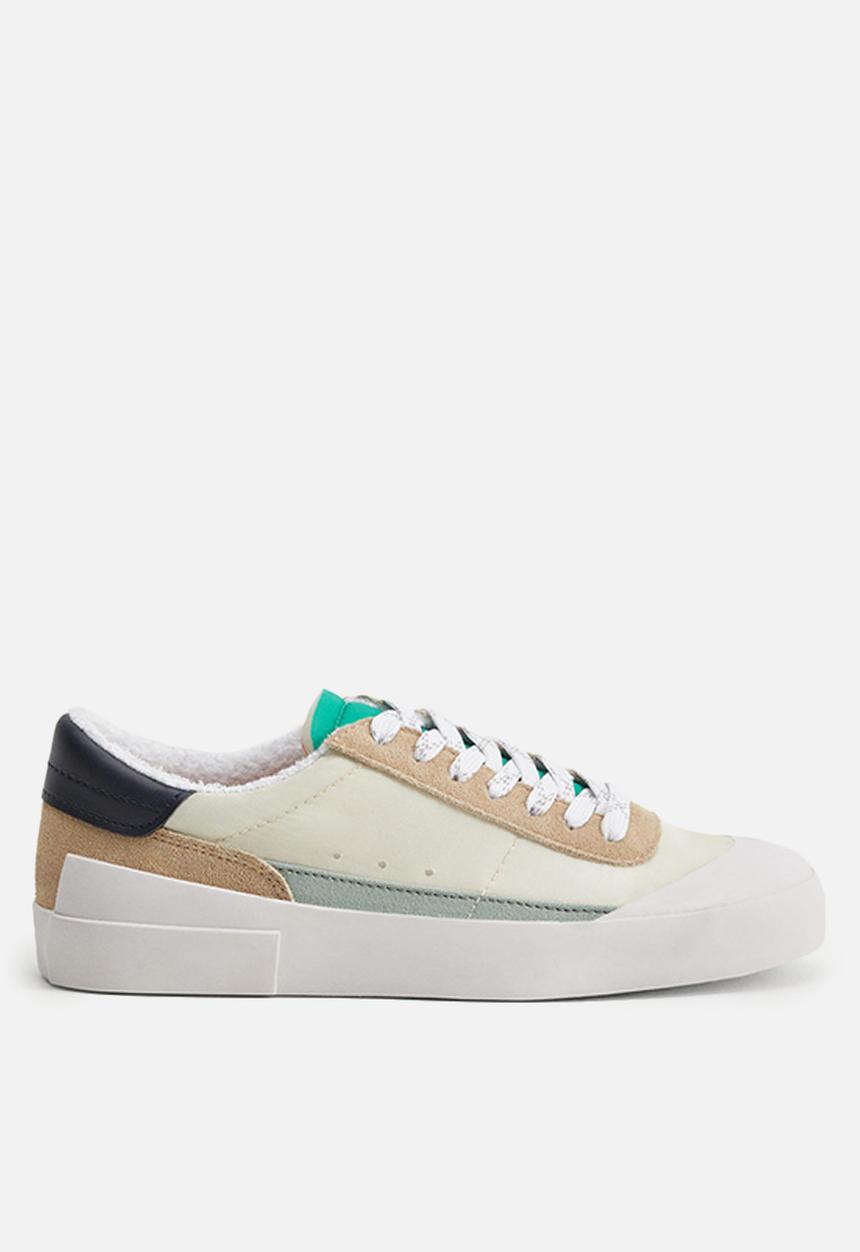 MANGO - Herring leather mix sneaker - white
