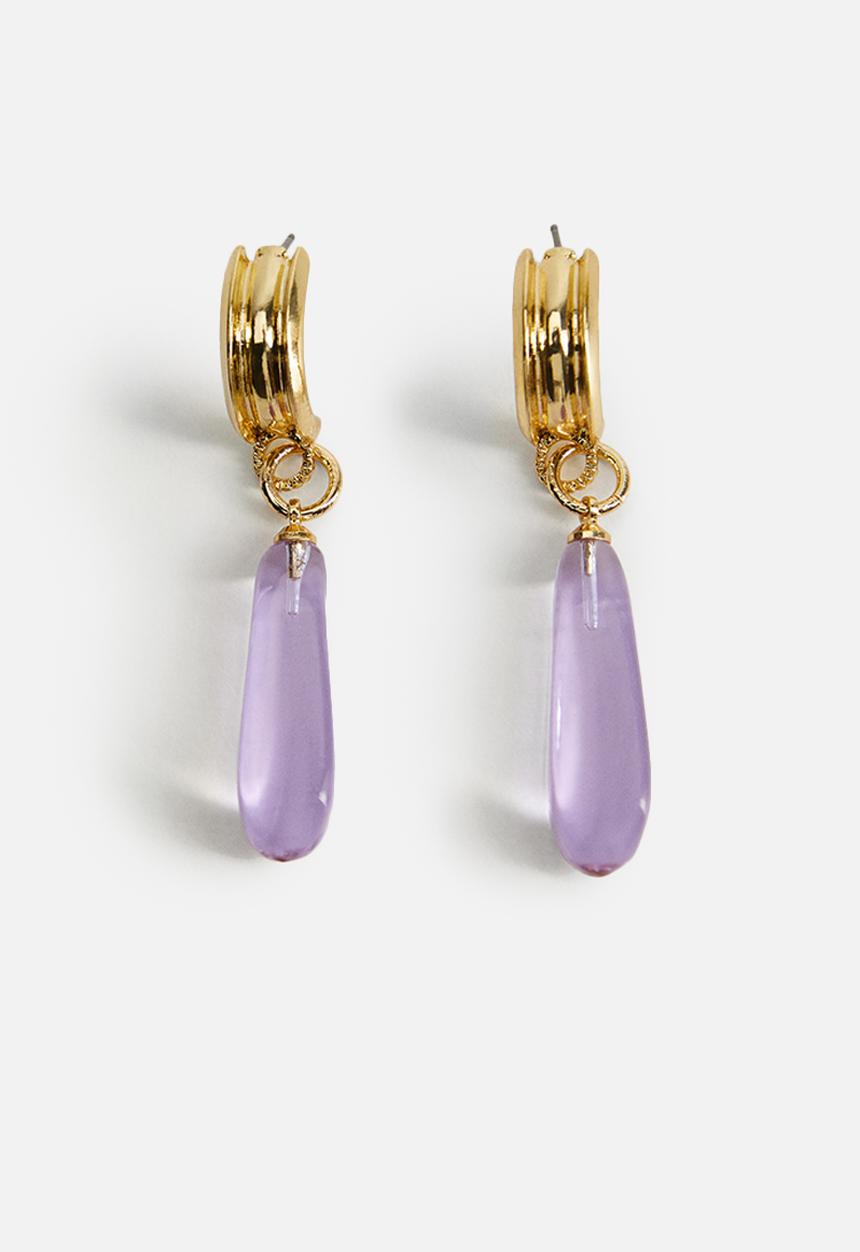 MANGO - Earrings lori - purple & gold 