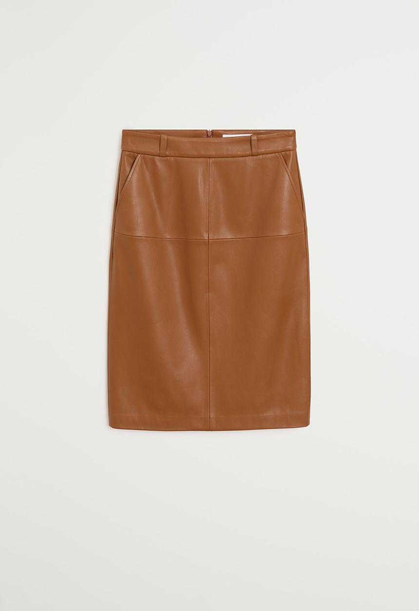 MANGO - Skirt pencil - brown