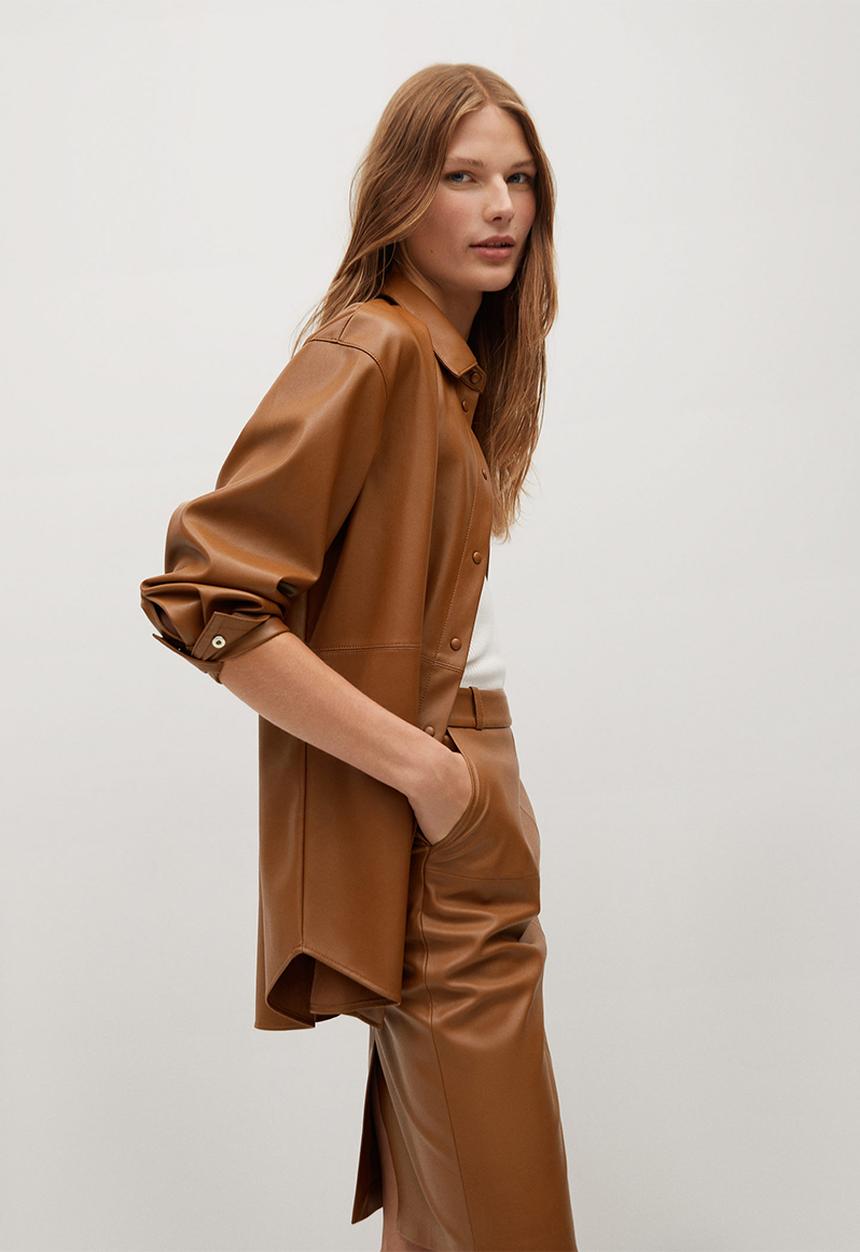 MANGO - Skirt pencil - brown