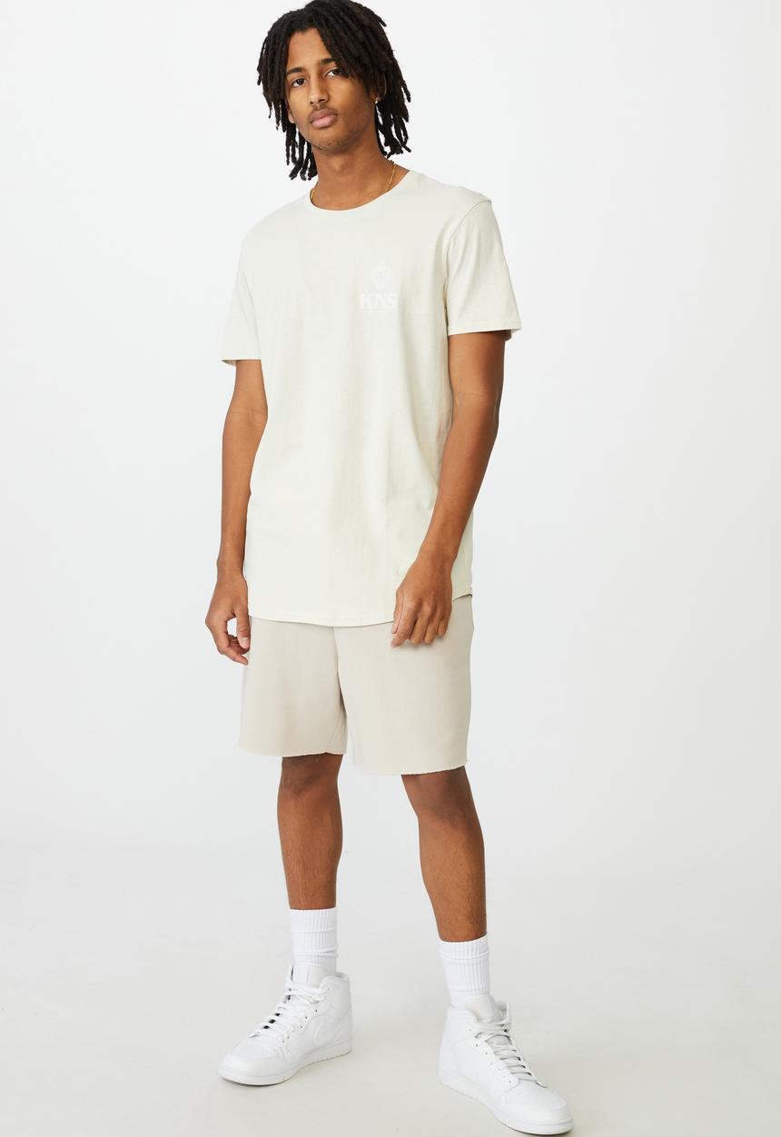 Factorie - Kns curved graphic T-shirt - ivory