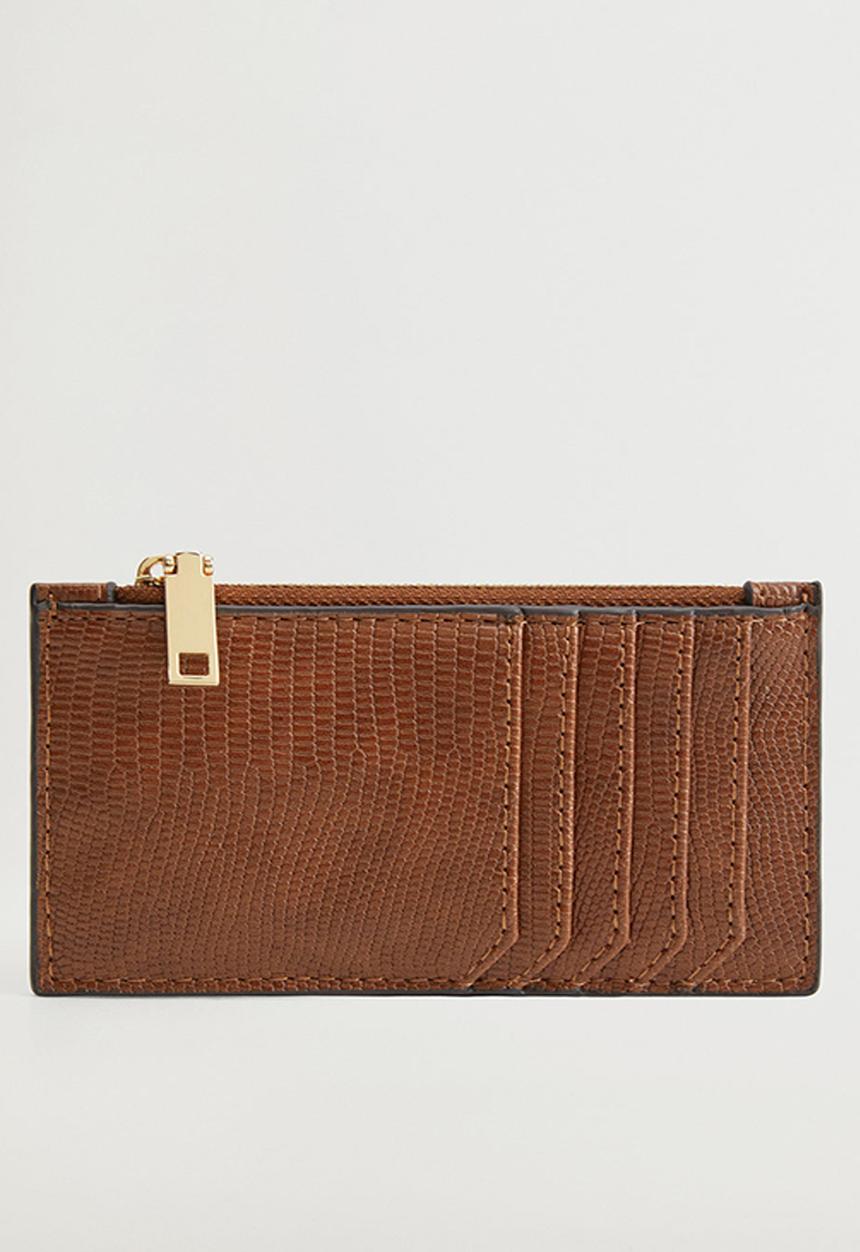 MANGO - Card holder m brais  - brown