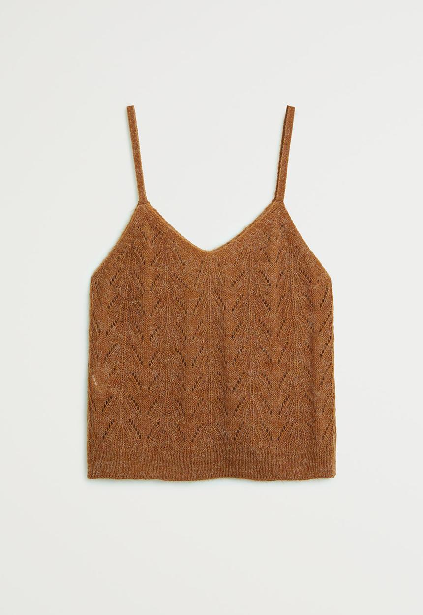 MANGO - Top heart - brown