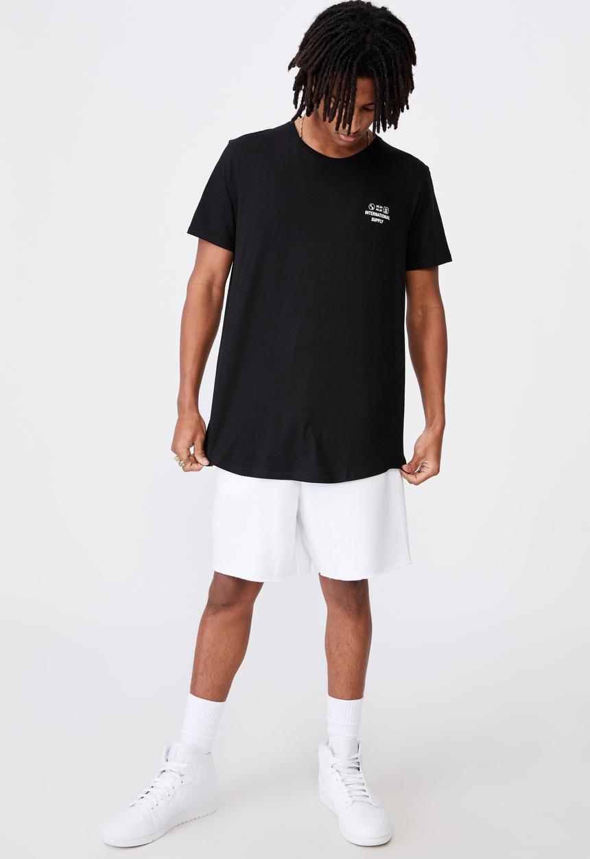 Factorie - Supply curved graphic T-shirt - black