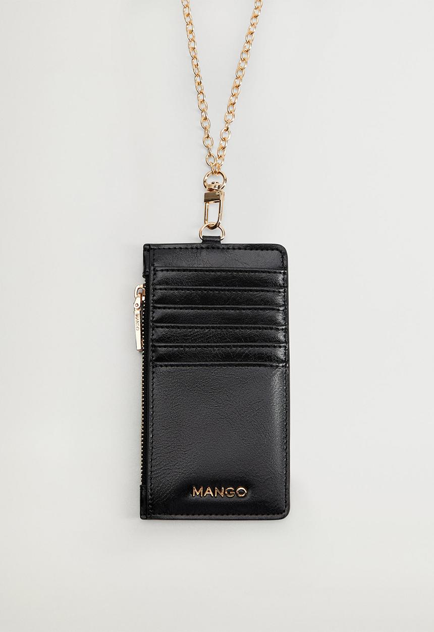 MANGO - Card holder g ginger - black 