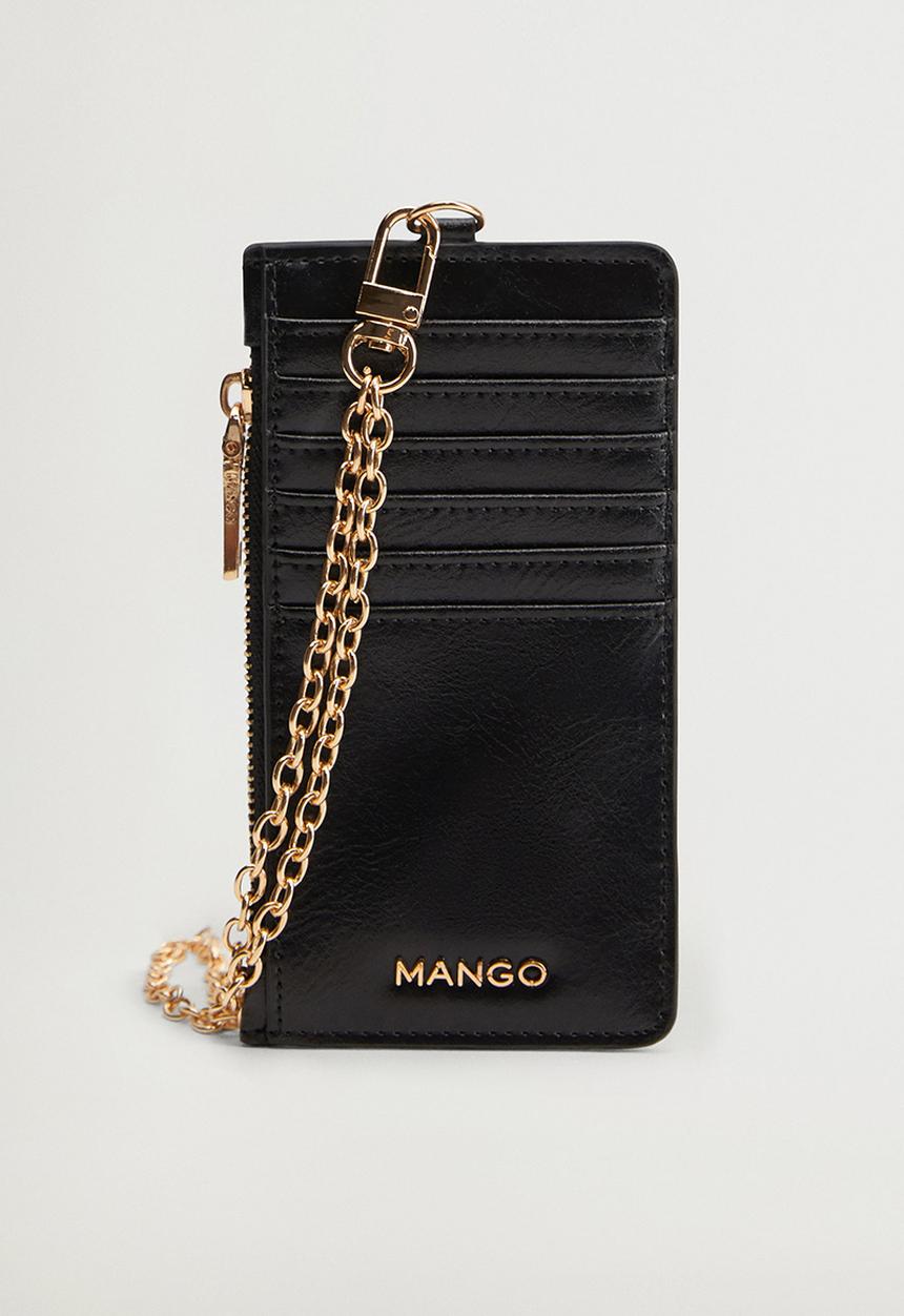 MANGO - Card holder g ginger - black 