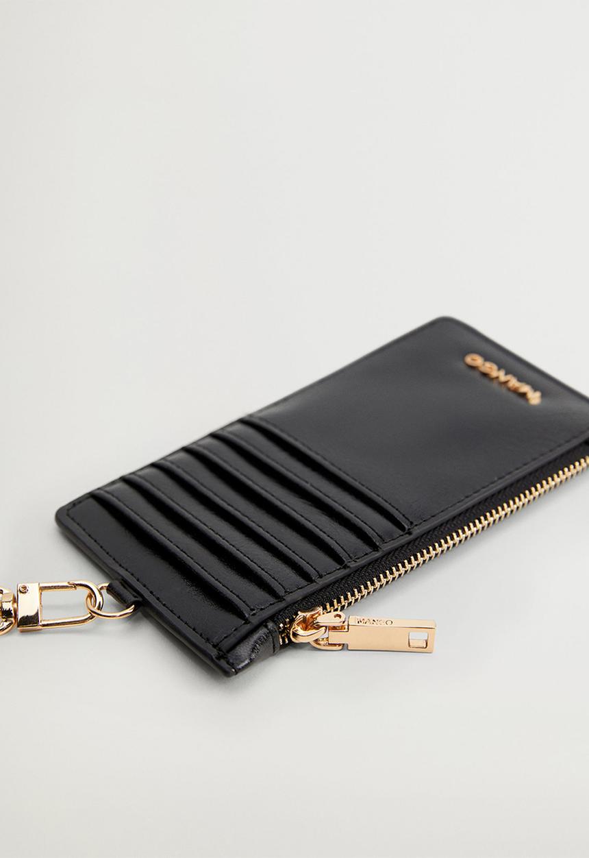 MANGO - Card holder g ginger - black 