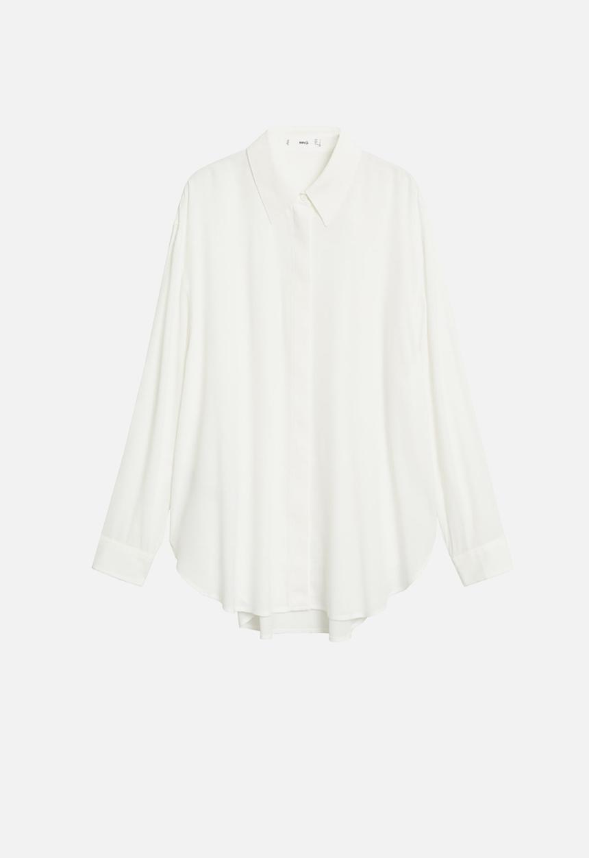 MANGO - Shirt bass - white