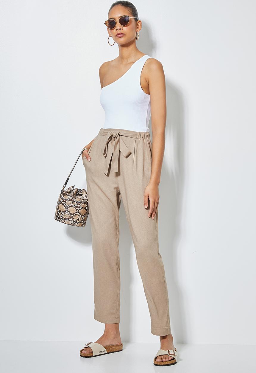 Superbalist - One shoulder rib top - white