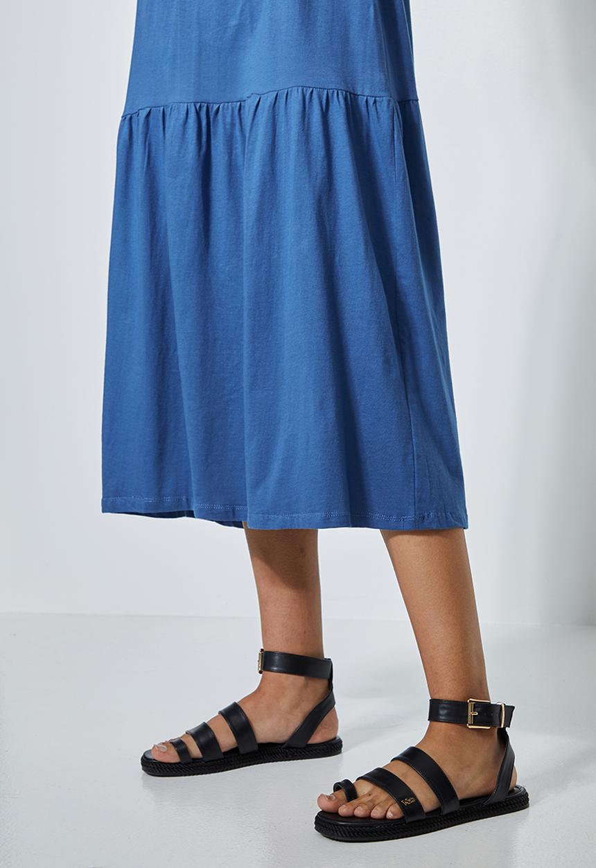 Superbalist - V-neck tiered dress - blue 