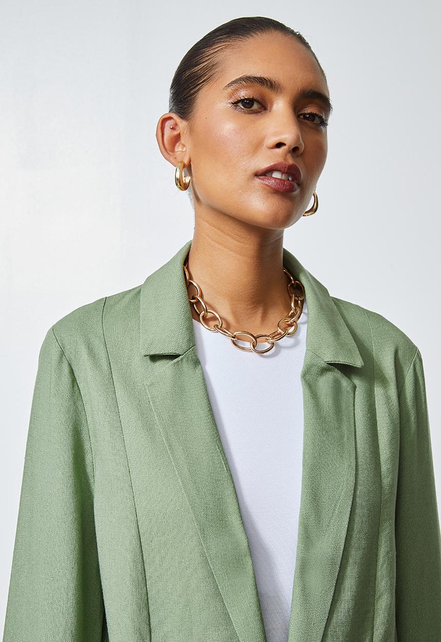 Superbalist - Linen blend blazer - sage