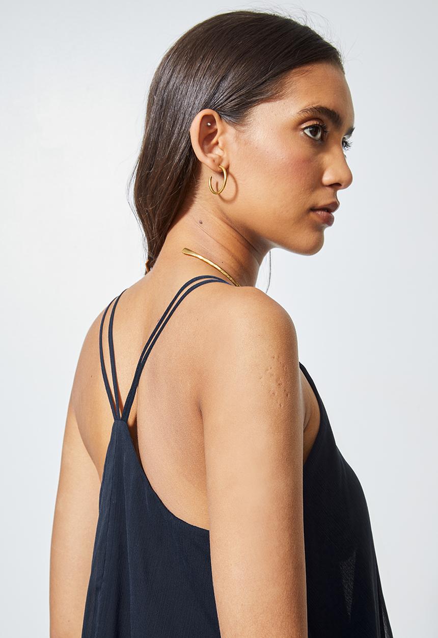 Superbalist - Double layer chiffon strappy cami - navy