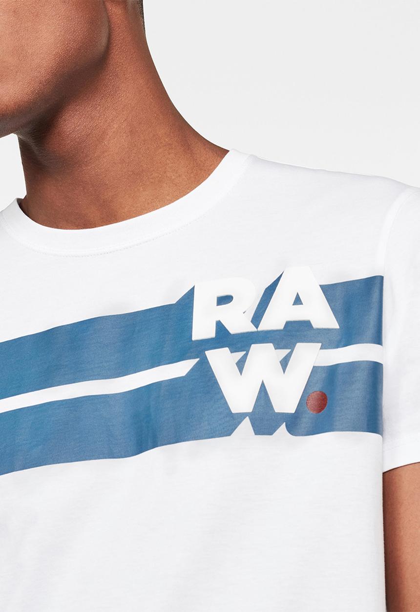 G-STAR - Raw. stripe graphic r  short sleeve tee - white