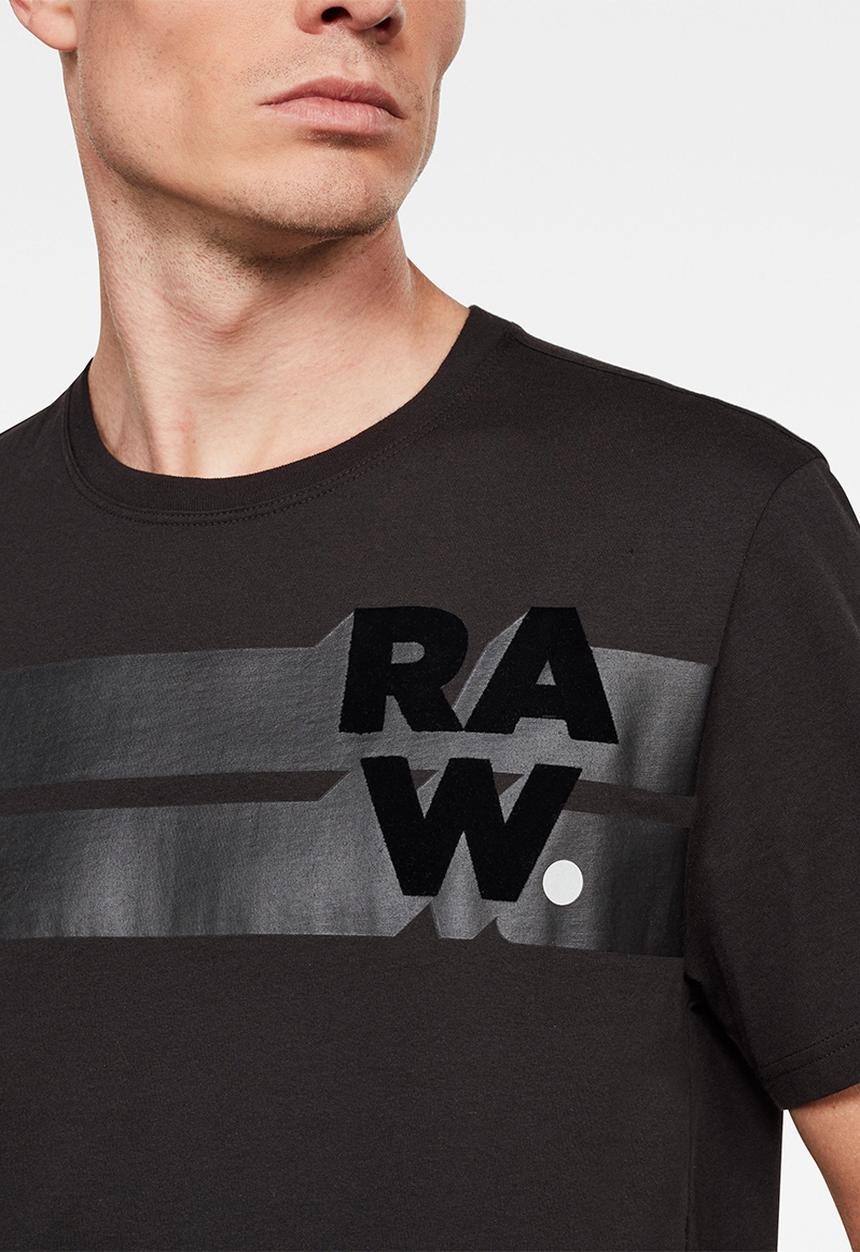 G-STAR - Raw. stripe graphic r tee - dark black