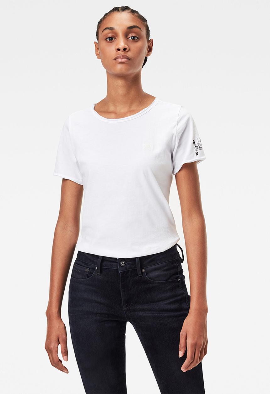 G-STAR - Mysid r t optic slim short sleeve - white