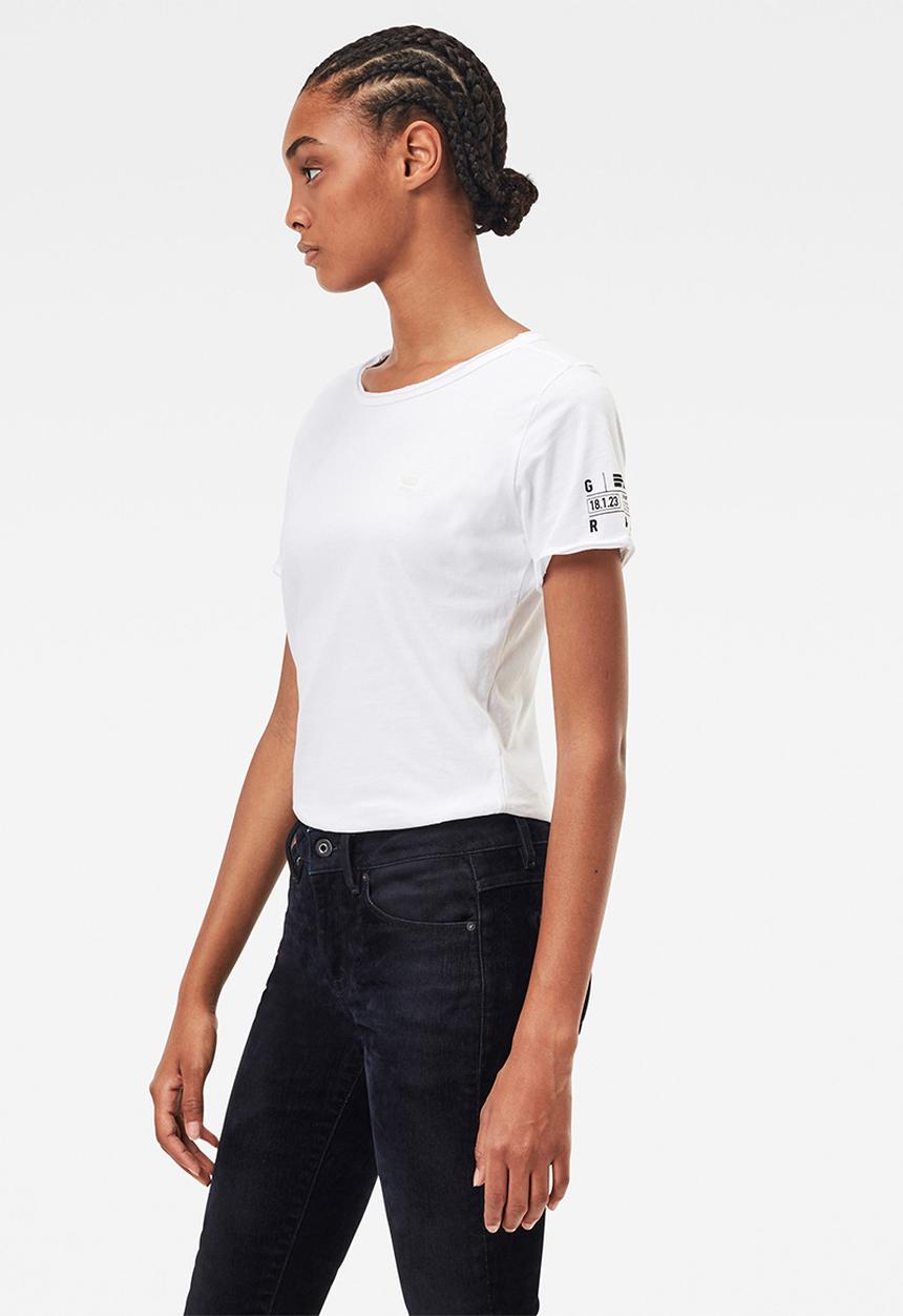 G-STAR - Mysid r t optic slim short sleeve - white