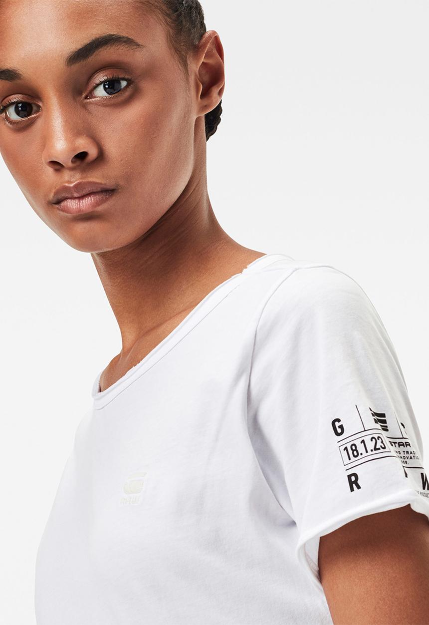 G-STAR - Mysid r t optic slim short sleeve - white