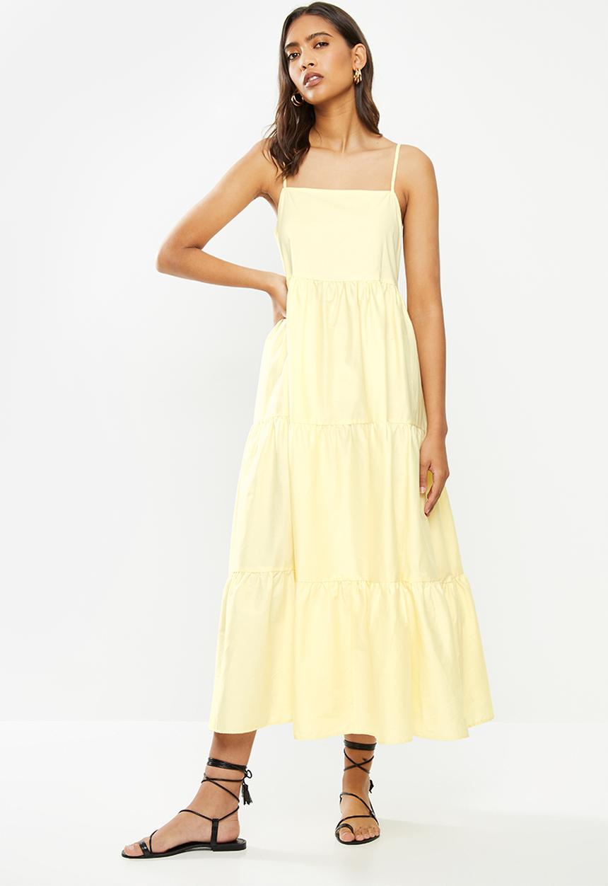 VELVET - Squareneck tiered cami maxi dress - yellow