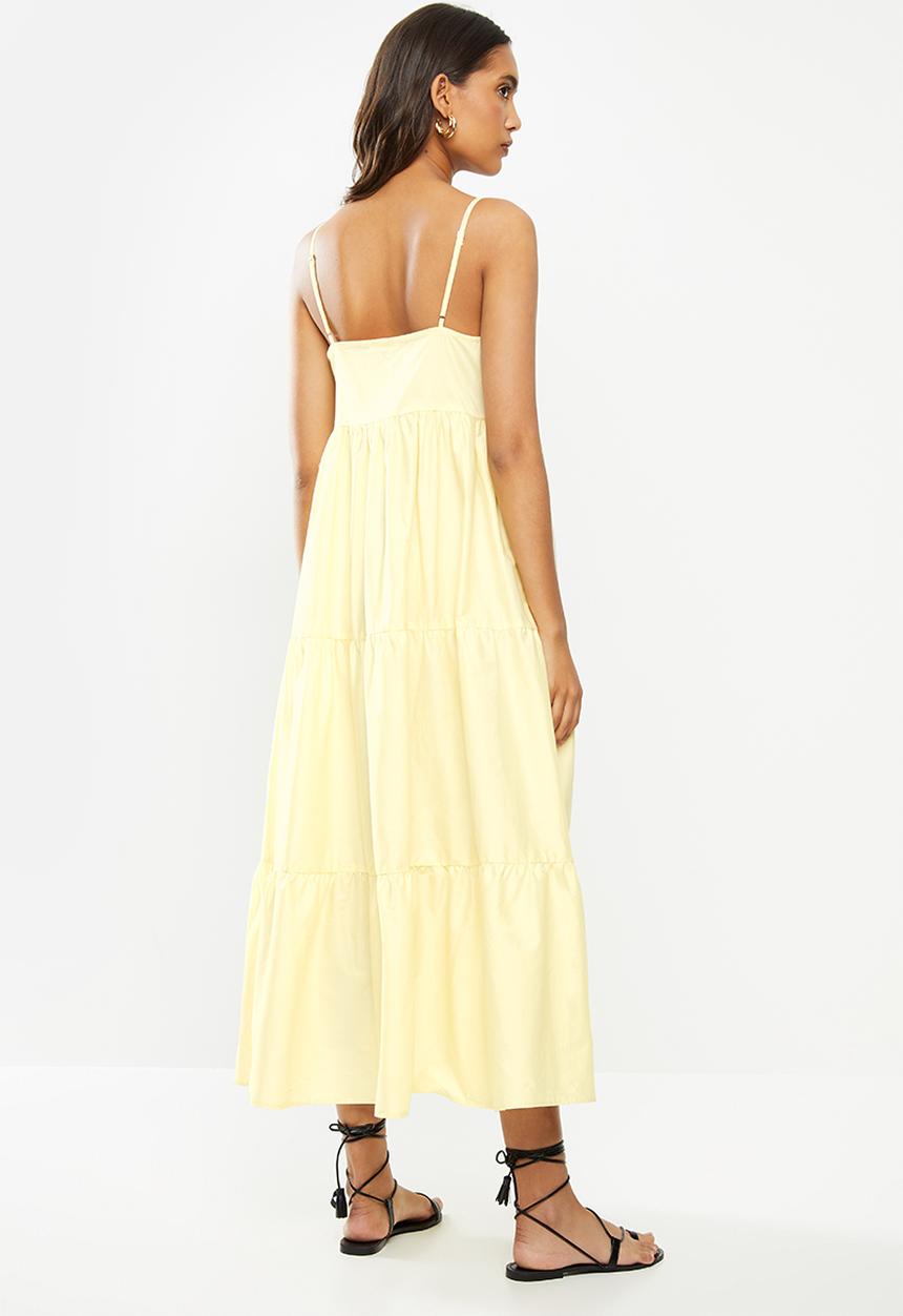 VELVET - Squareneck tiered cami maxi dress - yellow