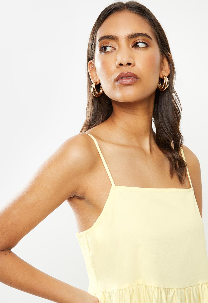 VELVET - Squareneck tiered cami maxi dress - yellow
