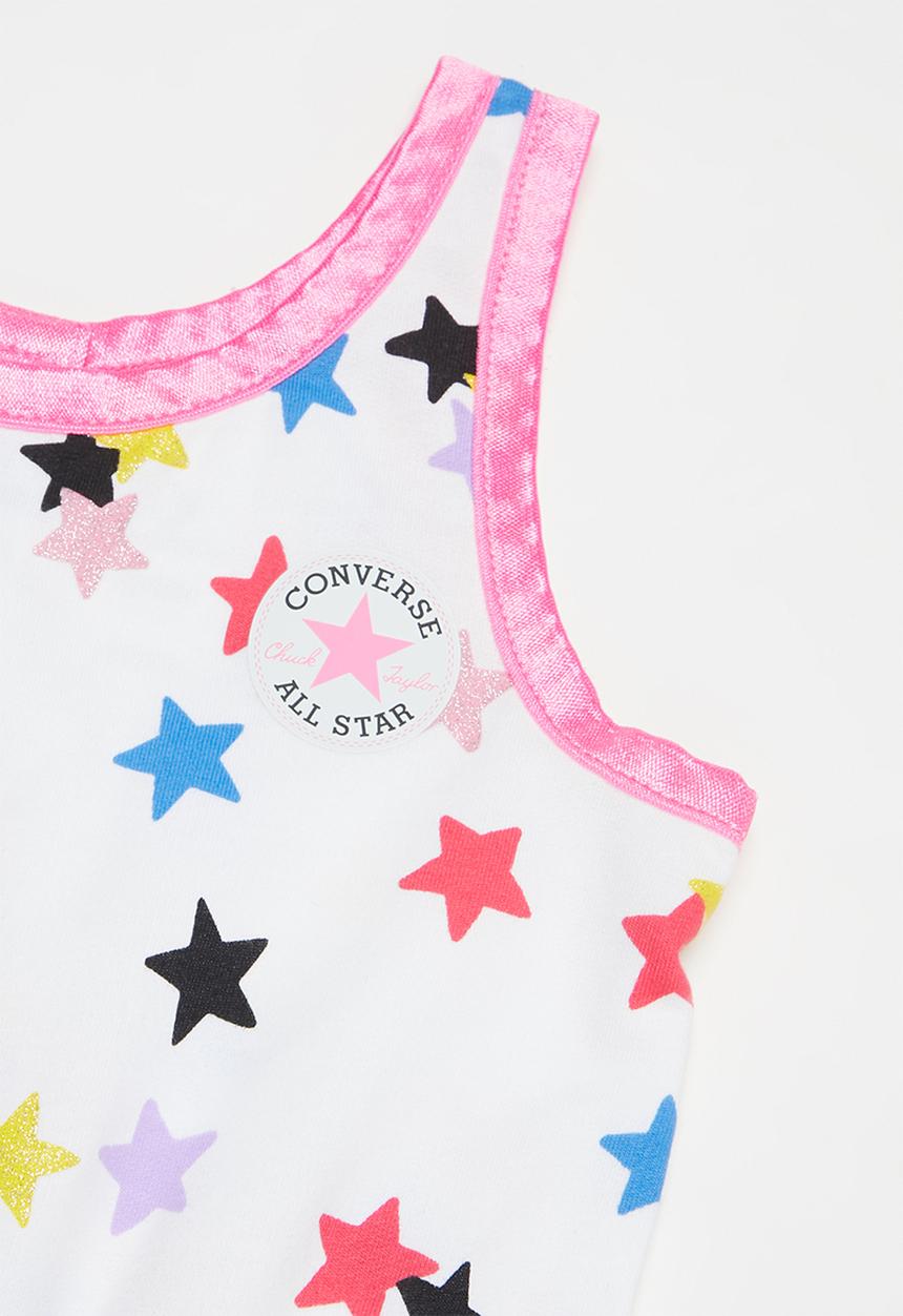 Converse - Cnvg multi star aop romper - white