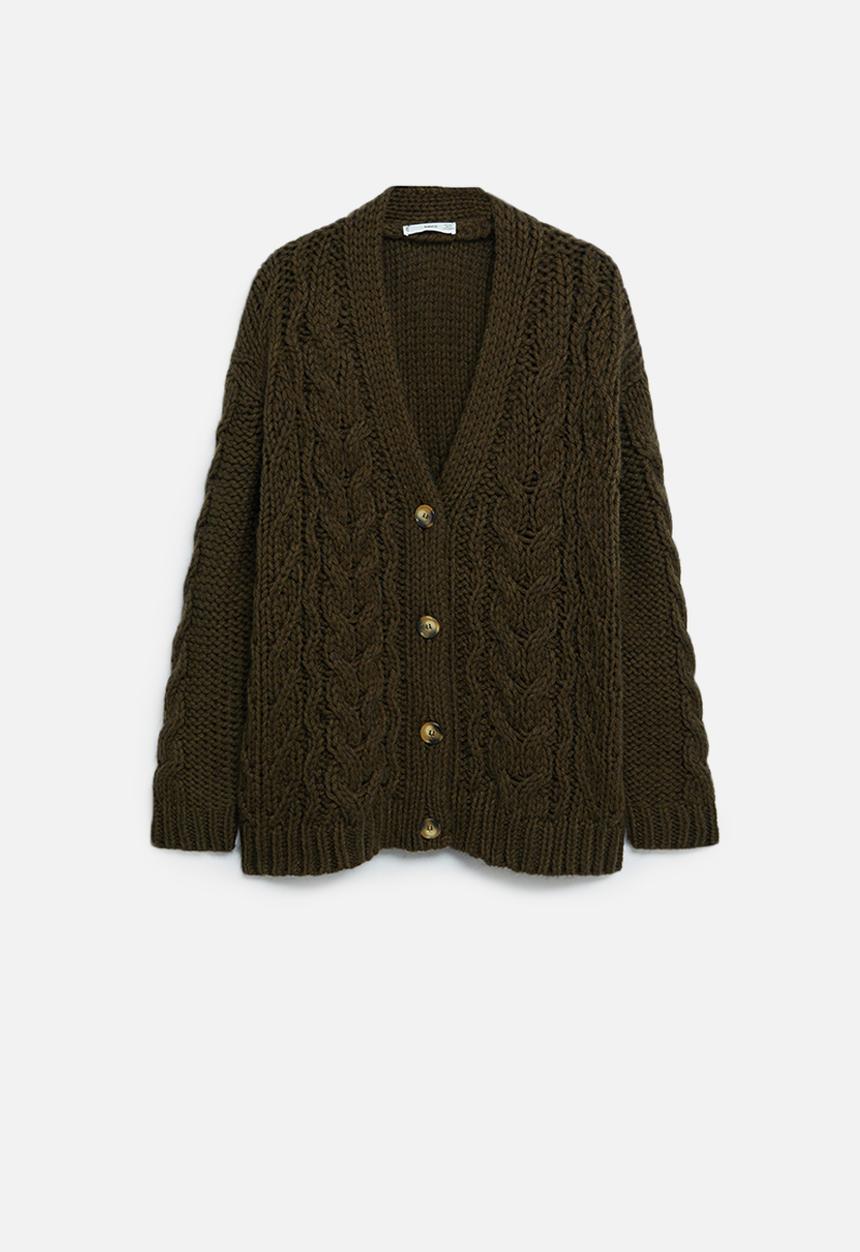 MANGO - Cardigan yaya - khaki/olive