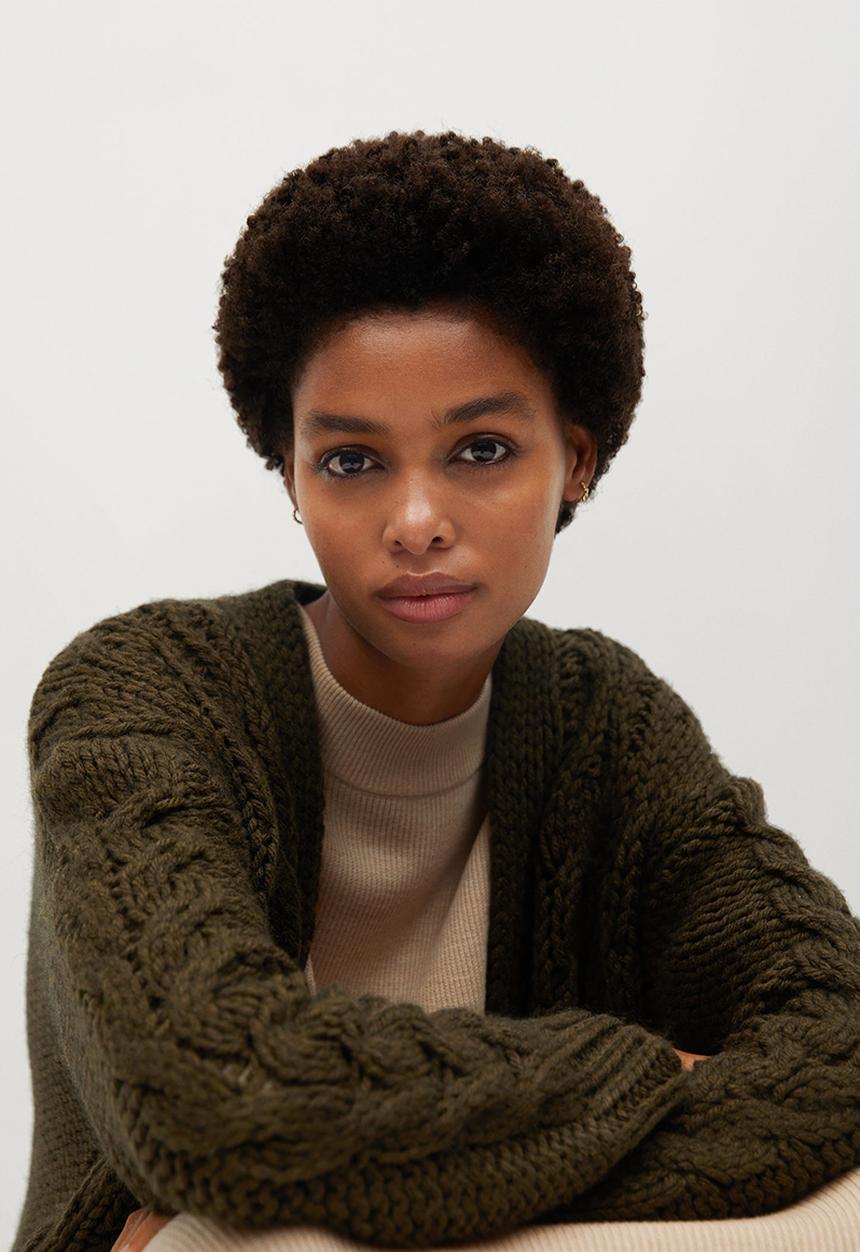 MANGO - Cardigan yaya - khaki/olive
