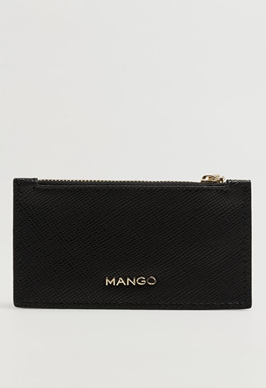 MANGO - Card holder m brais - black
