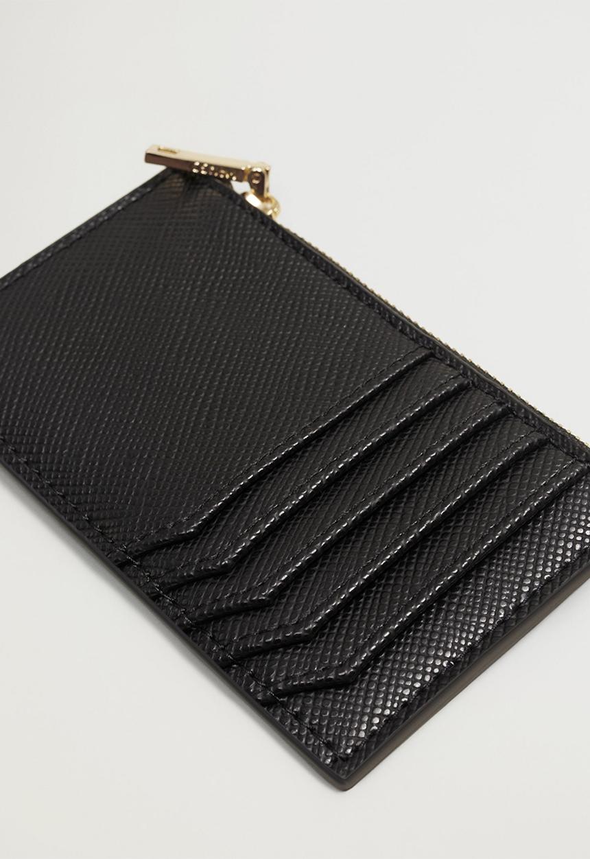 MANGO - Card holder m brais - black