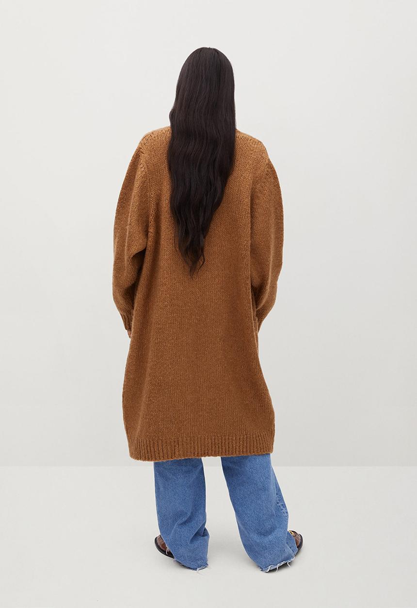 MANGO - Cardigan bigger - dark brown